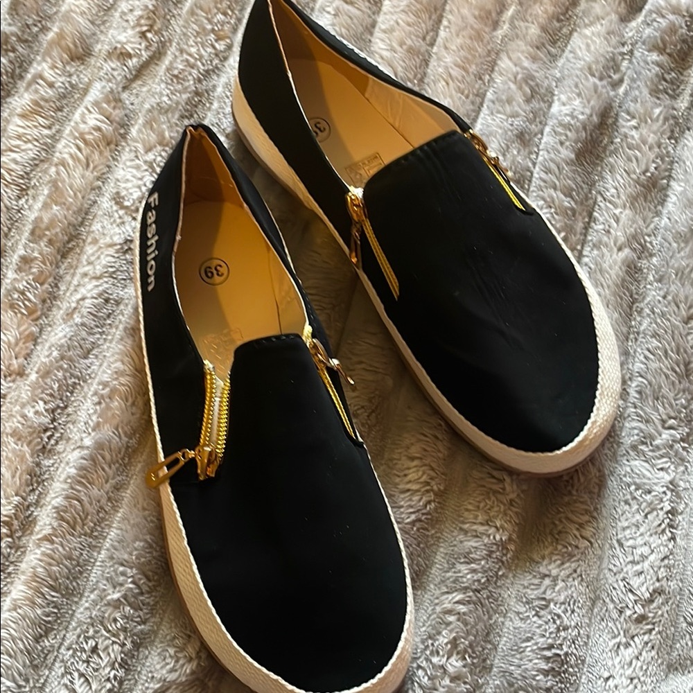 Black Slip-On Women's Shoes